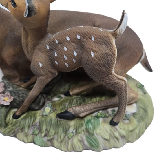Homco Masterpiece Porcelain Mother Deer and Baby Figurine, Taiwan - Picture 9 of 11